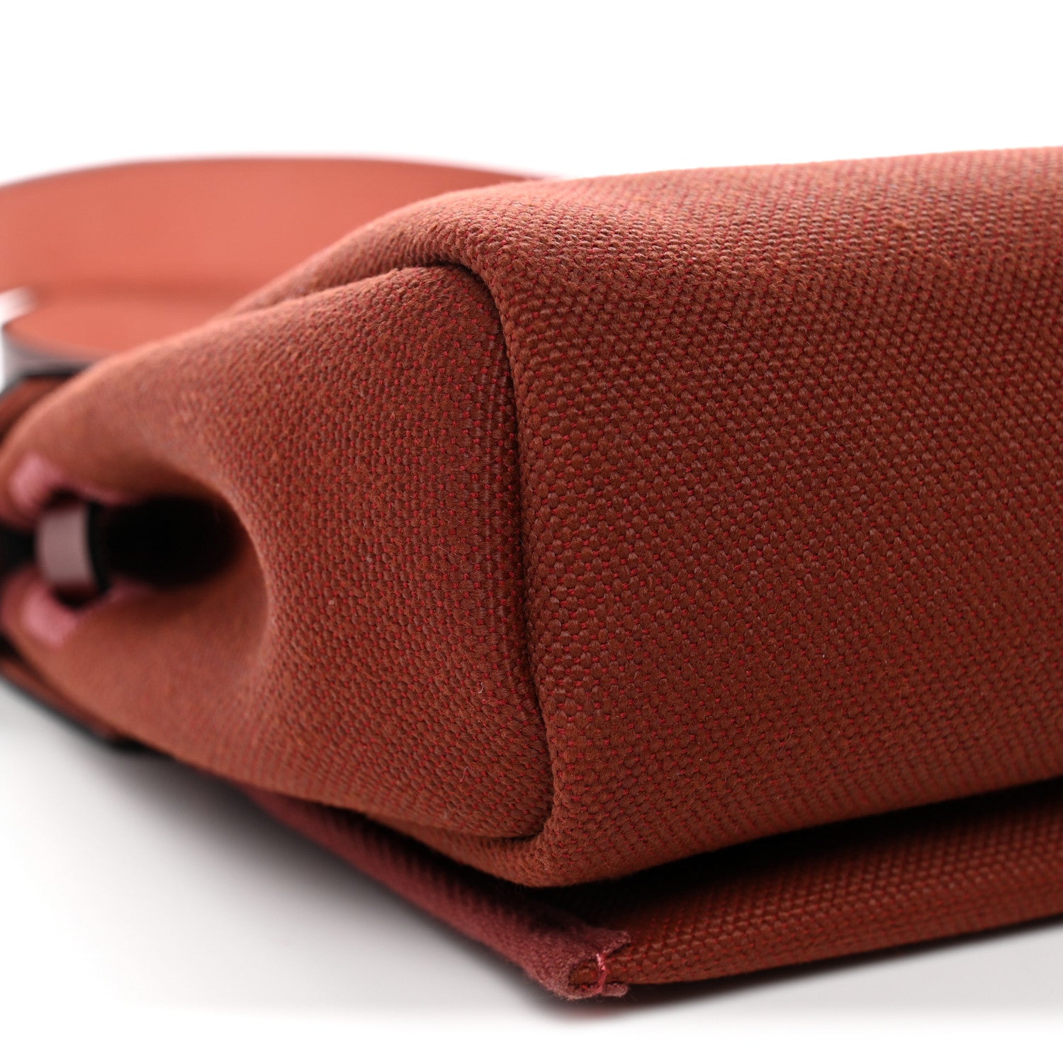 Hermes Military Toile Vache Hunter Herbag Zip Retourne 20 Rouge H 9 of 11