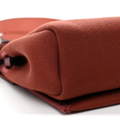 Hermes Military Toile Vache Hunter Herbag Zip Retourne 20 Rouge H 9 of 11