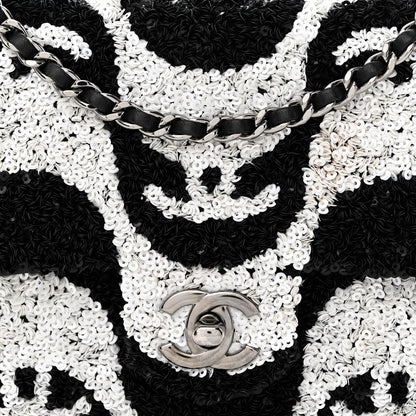 Chanel Sequin Mini Rectangular Flap Black White 8 of 11