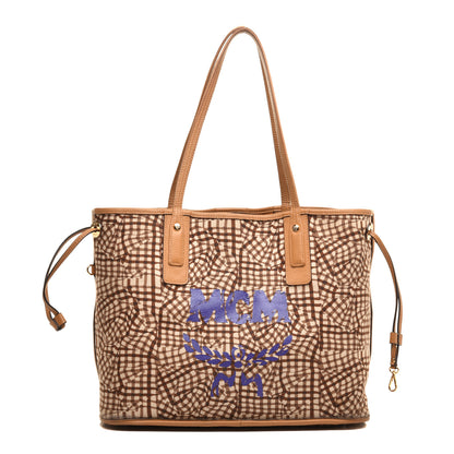 MCM Visetos Medium Liz Reversible Shopper Tote Cognac 3 of 16