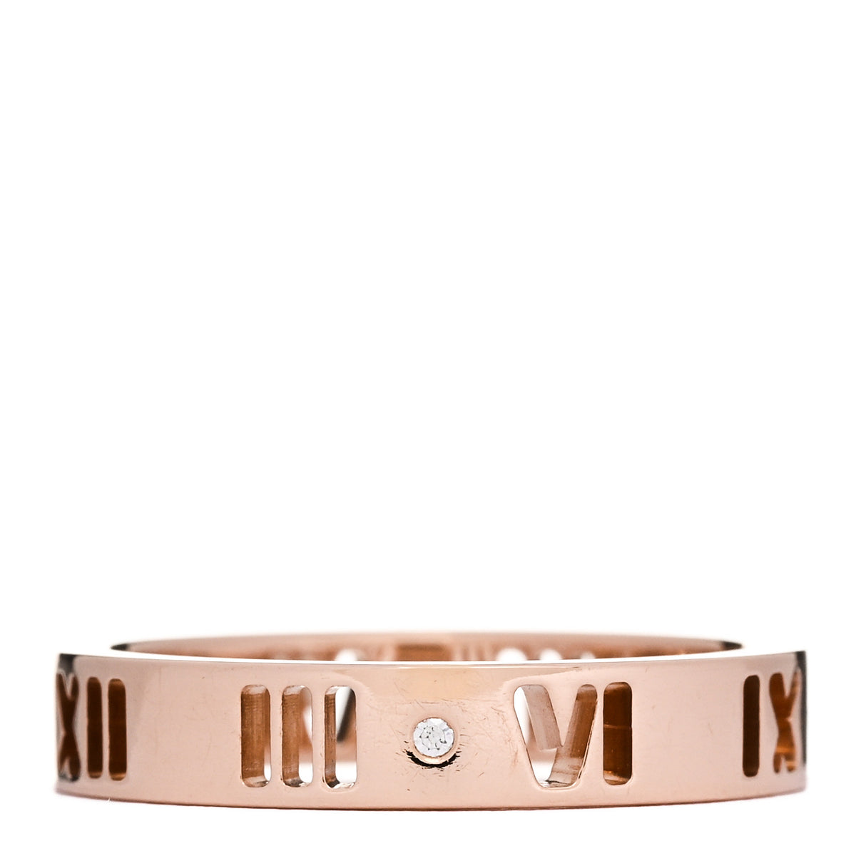 18K Rose Gold Diamond Atlas Pierced Ring 50 5.5