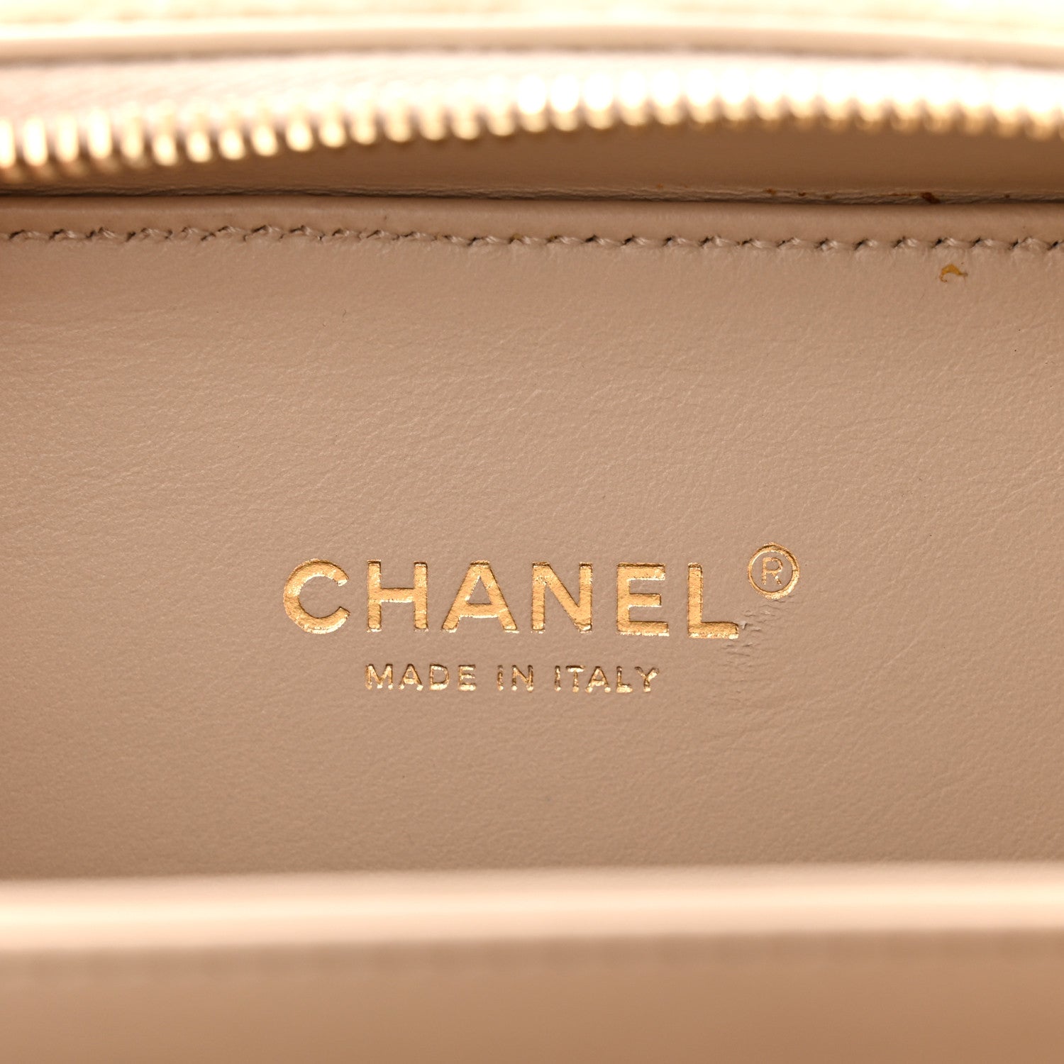 Chanel Shearling Lambskin Quilted Small CC Filigree Vanity Case Beige 6 of 12
