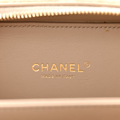 Chanel Shearling Lambskin Quilted Small CC Filigree Vanity Case Beige 6 of 12