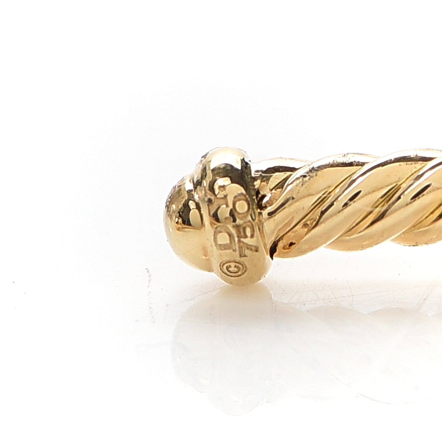 18K Yellow Gold Black Onyx Rio Rondelle Cabled Cuff Bracelet