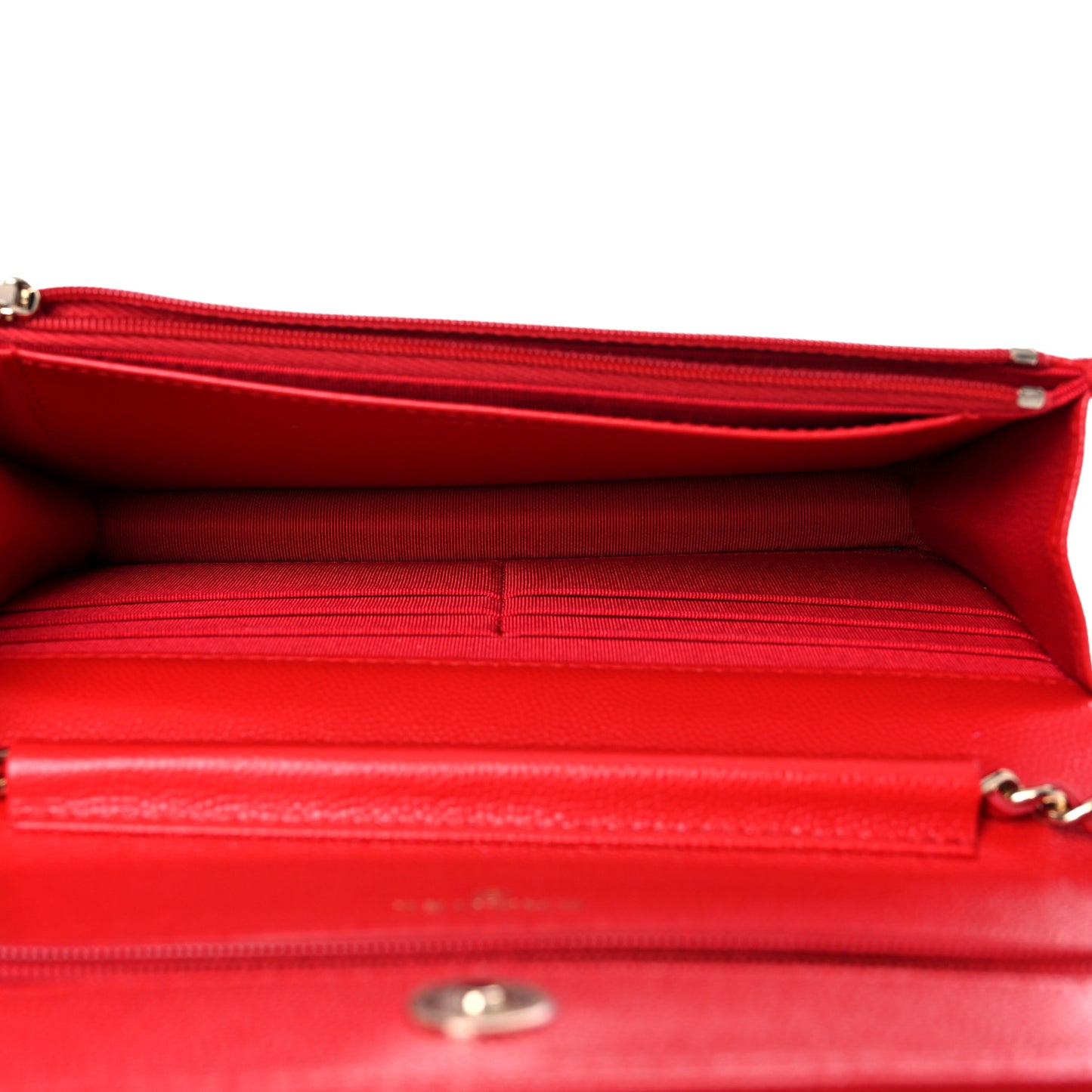 Caviar Quilted Wallet On Chain WOC Red