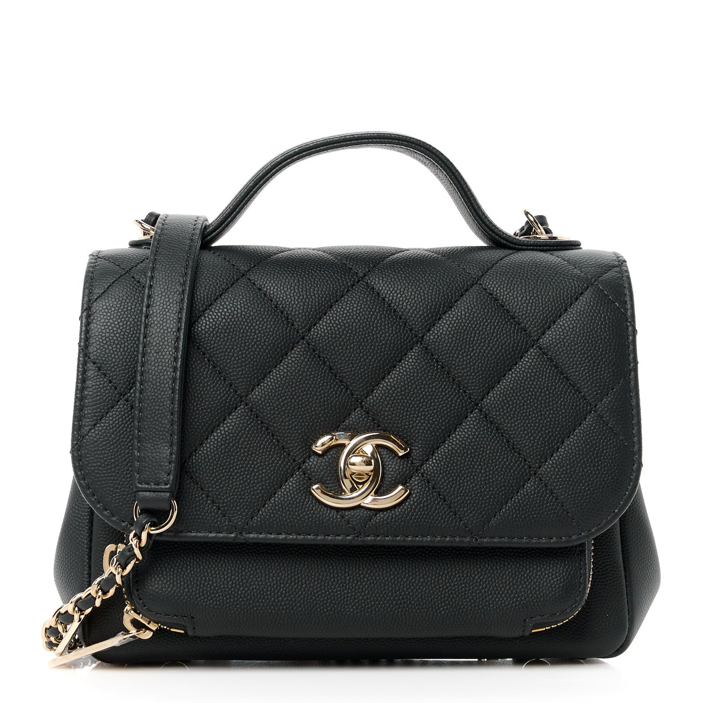 Caviar Quilted Small Business Affinity Flap Black