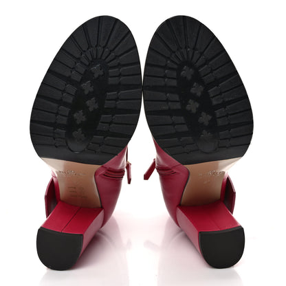 Valentino Garavani Calfskin Buckle Ankle Booties 37 Cyclamin 5 of 8