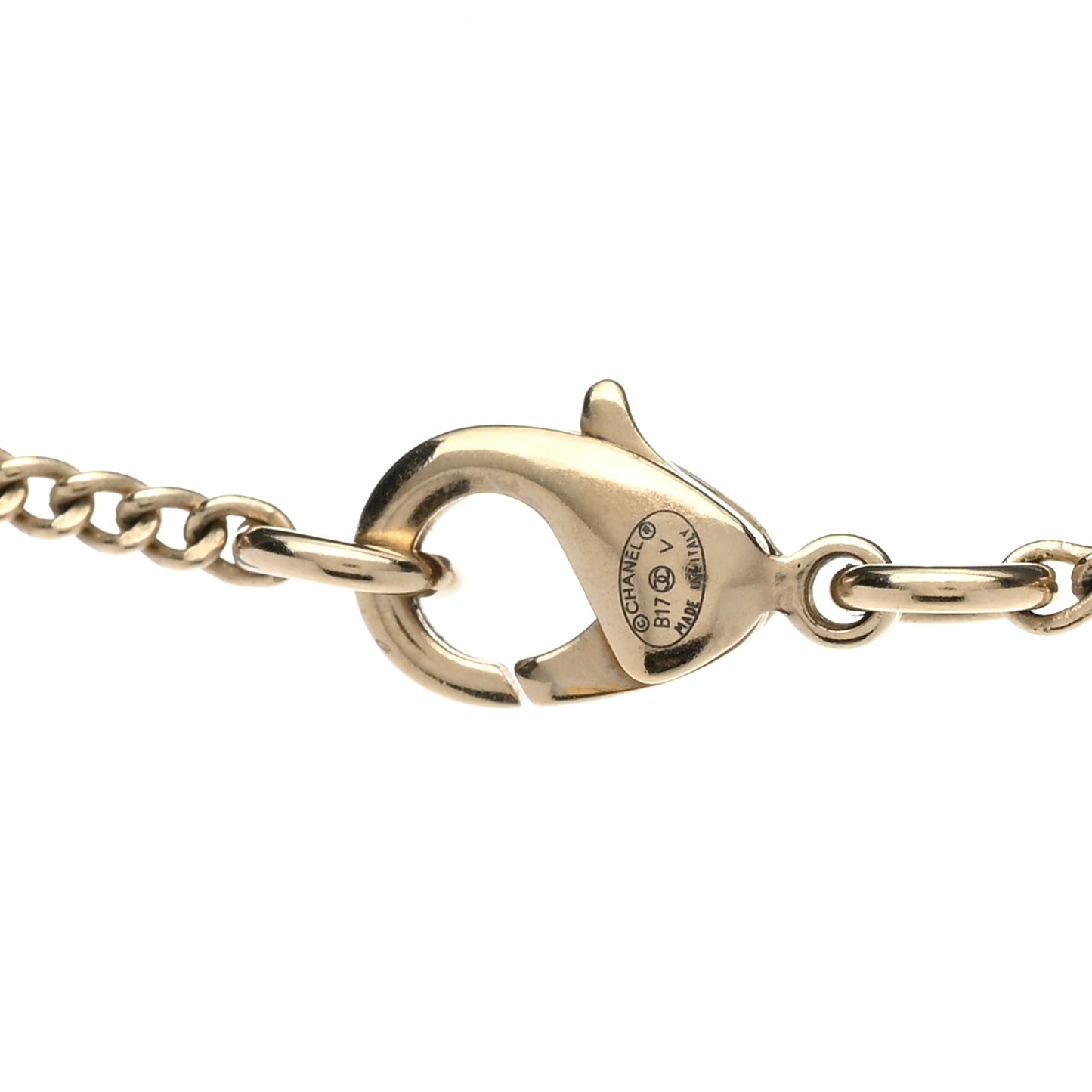 Pearl CC Pendant Necklace Gold