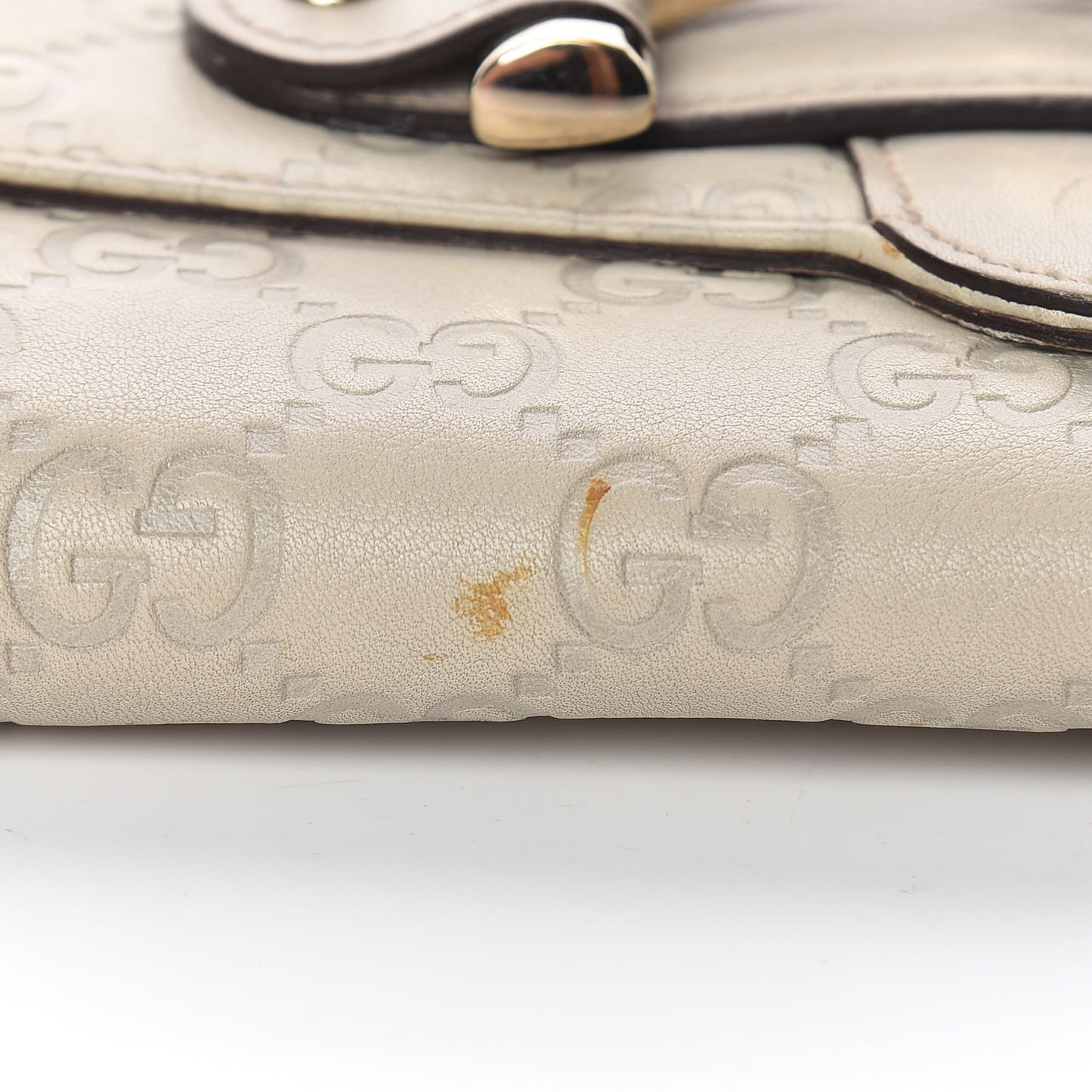 Guccissima Horsebit Continental Wallet Ivory