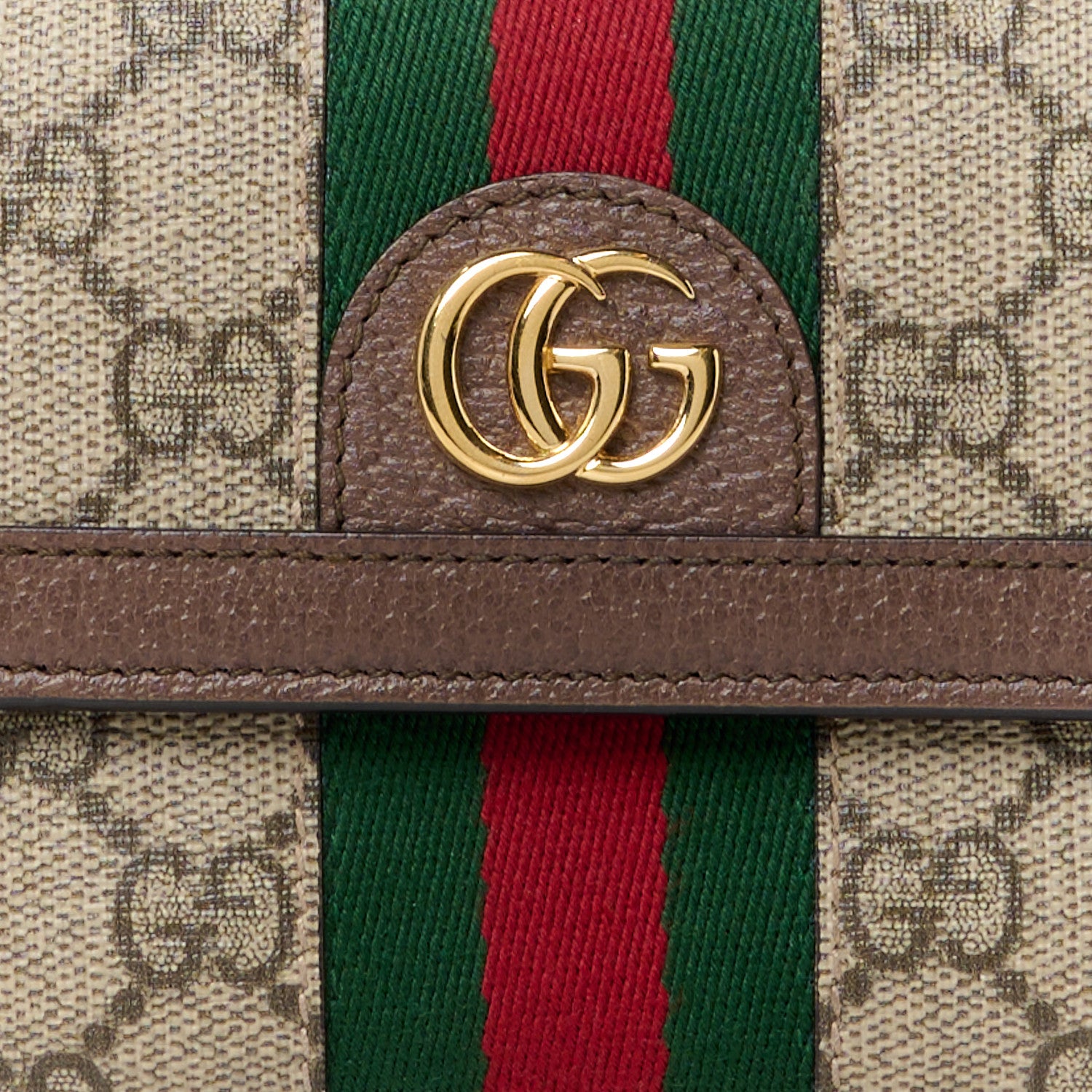 Gucci GG Supreme Monogram Web Ophidia Continental Wallet Brown 8 of 13
