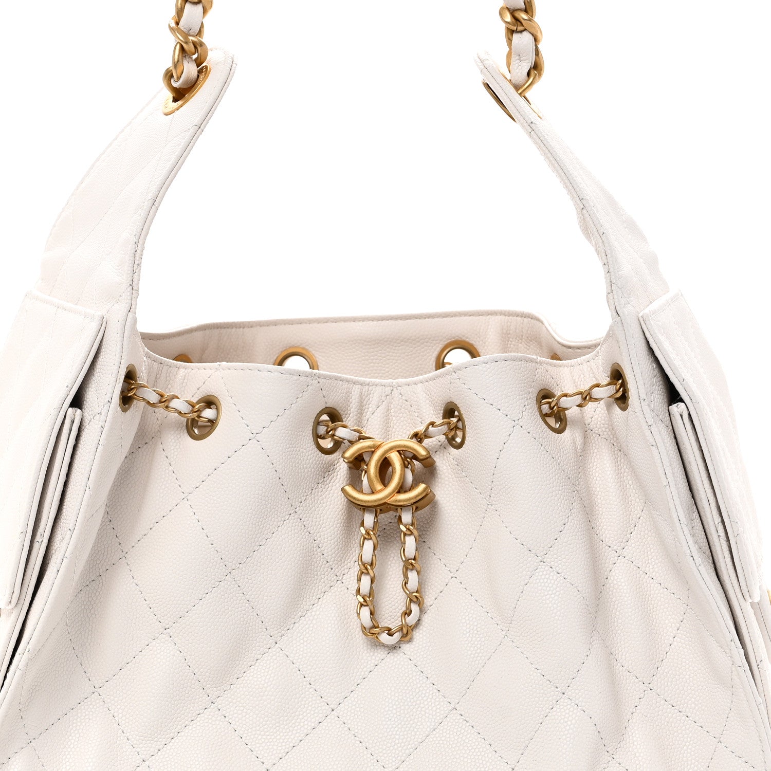 Chanel Caviar Quilted Small Chanel 25 Handbag White 8 of 10