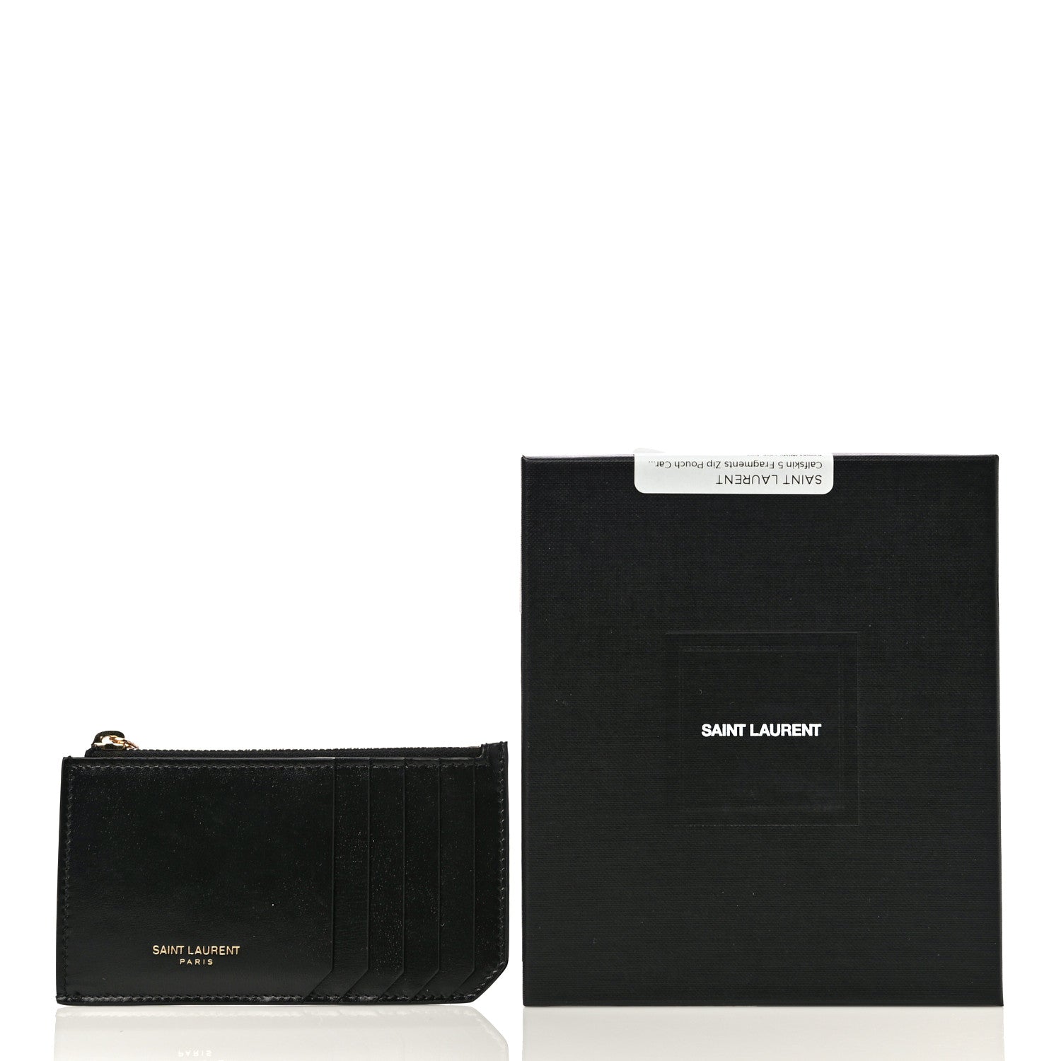 Saint Laurent Calfskin 5 Fragments Zip Pouch Card Holder Black 12 of 12