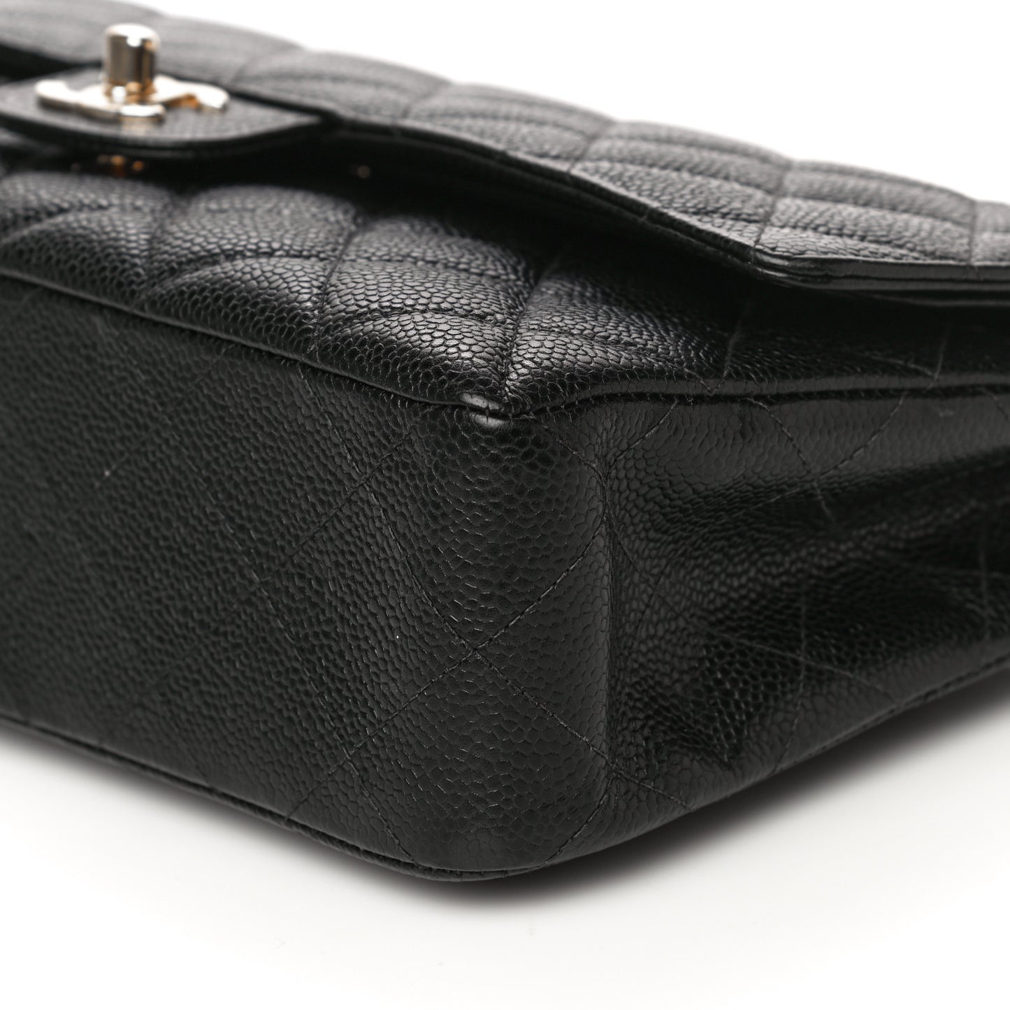 Caviar Quilted Small Double Flap Black