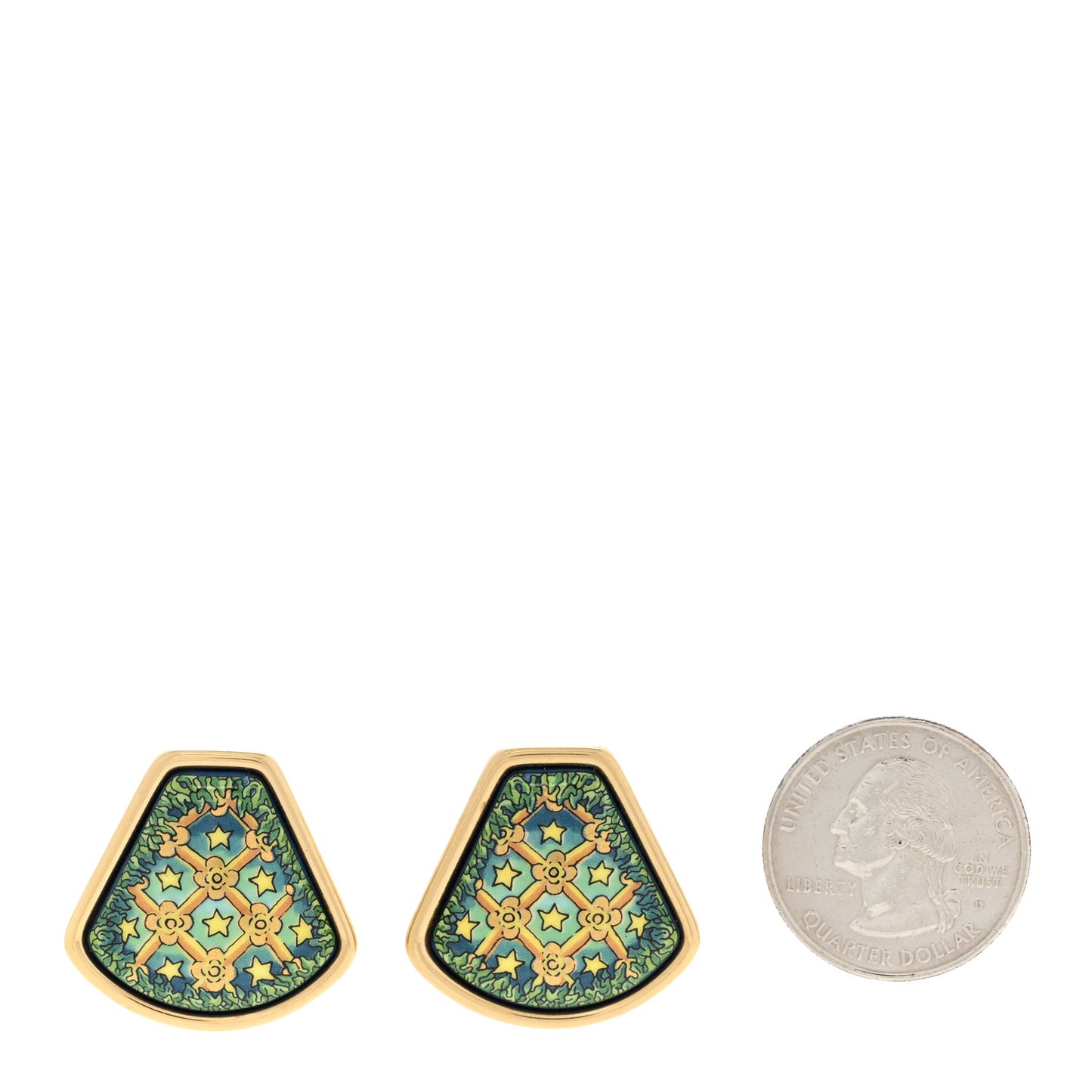 Printed Enamel Clip On Earrings