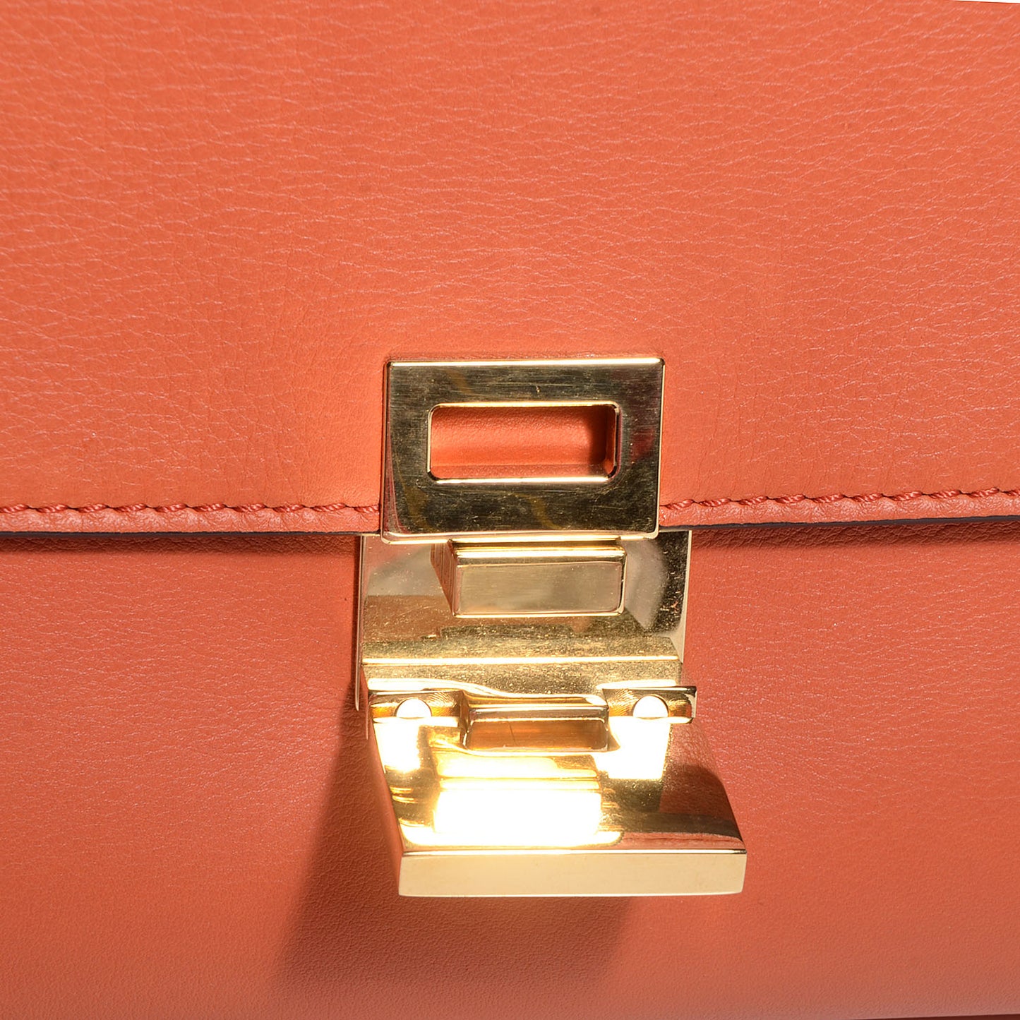 Calfskin Suede Medium Trapeze Orange