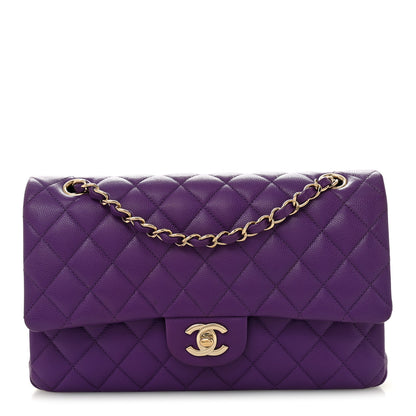 Chanel Caviar Quilted Medium Double Flap Purple 1 of 10