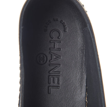 Chanel Lambskin Quilted CC Espadrilles 38 Black 8 of 12