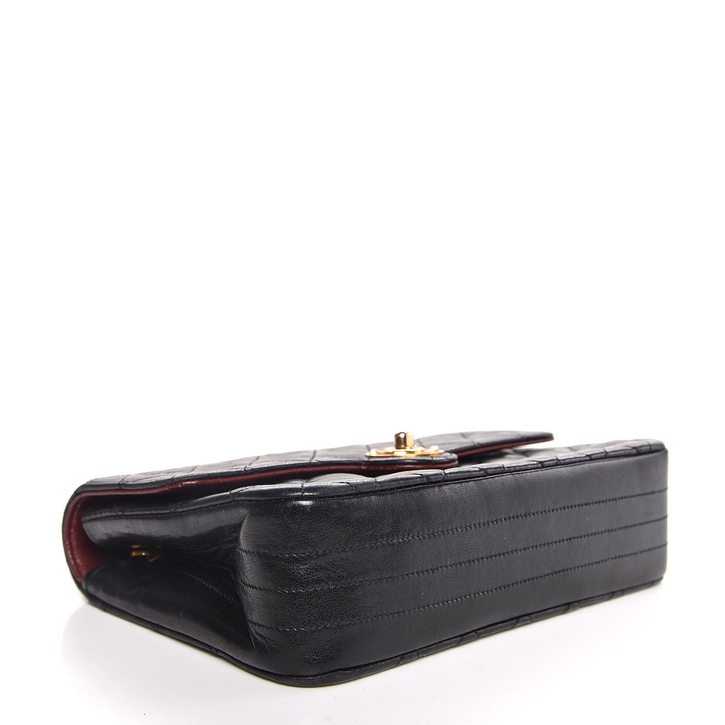 Lambskin Quilted Mini Rectangular Flap Bag Black