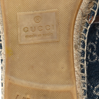 Gucci Denim GG Monogram Espadrilles 36 Blue Tea Cuir 7 of 9