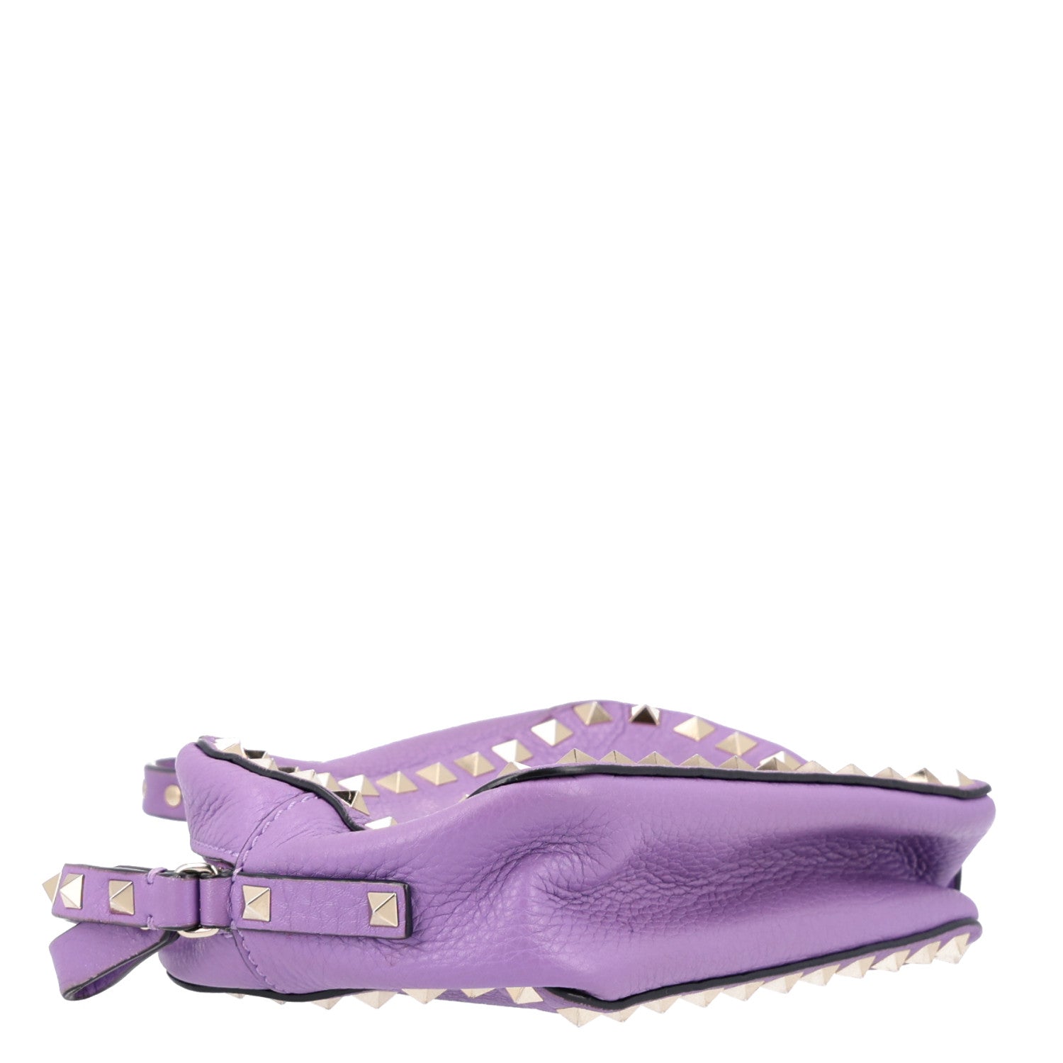 Valentino Garavani Pebbled Calfskin Rockstud Camera Crossbody Bag Purple 4 of 9