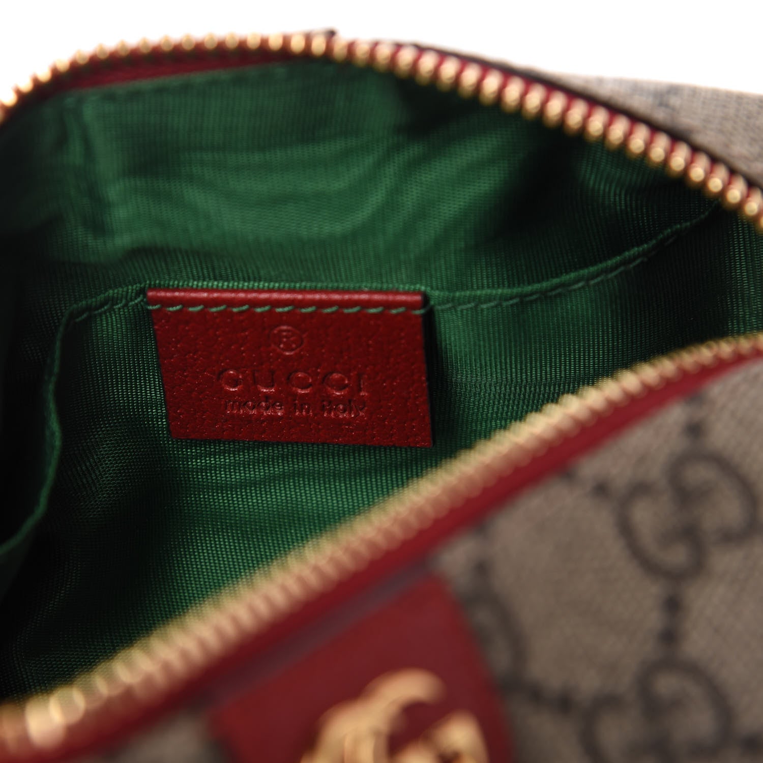 Gucci Soft GG Supreme Monogram Calfskin Small Ophidia Cosmetic Case Beige Ebony Hibiscus Red 8 of 10