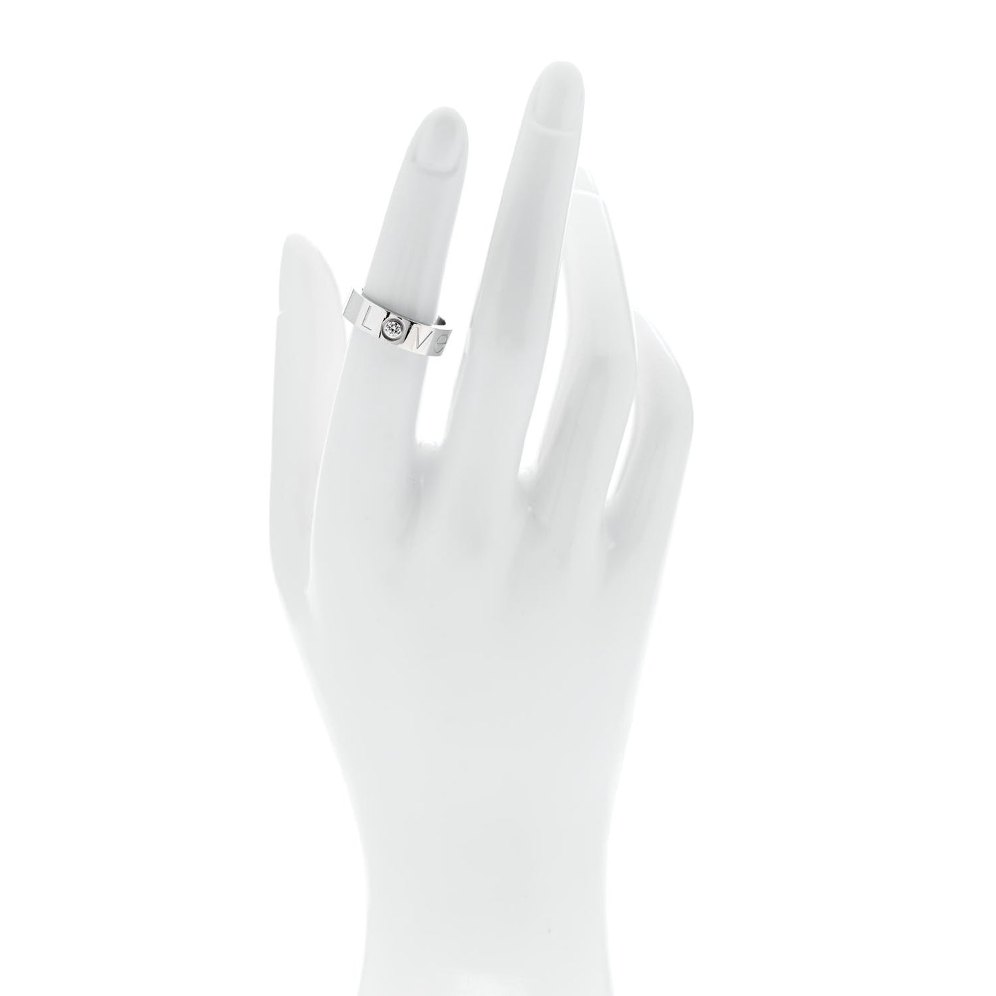 18K White Gold Diamond 5.5mm Christmas LOVE Ring 51 5.75
