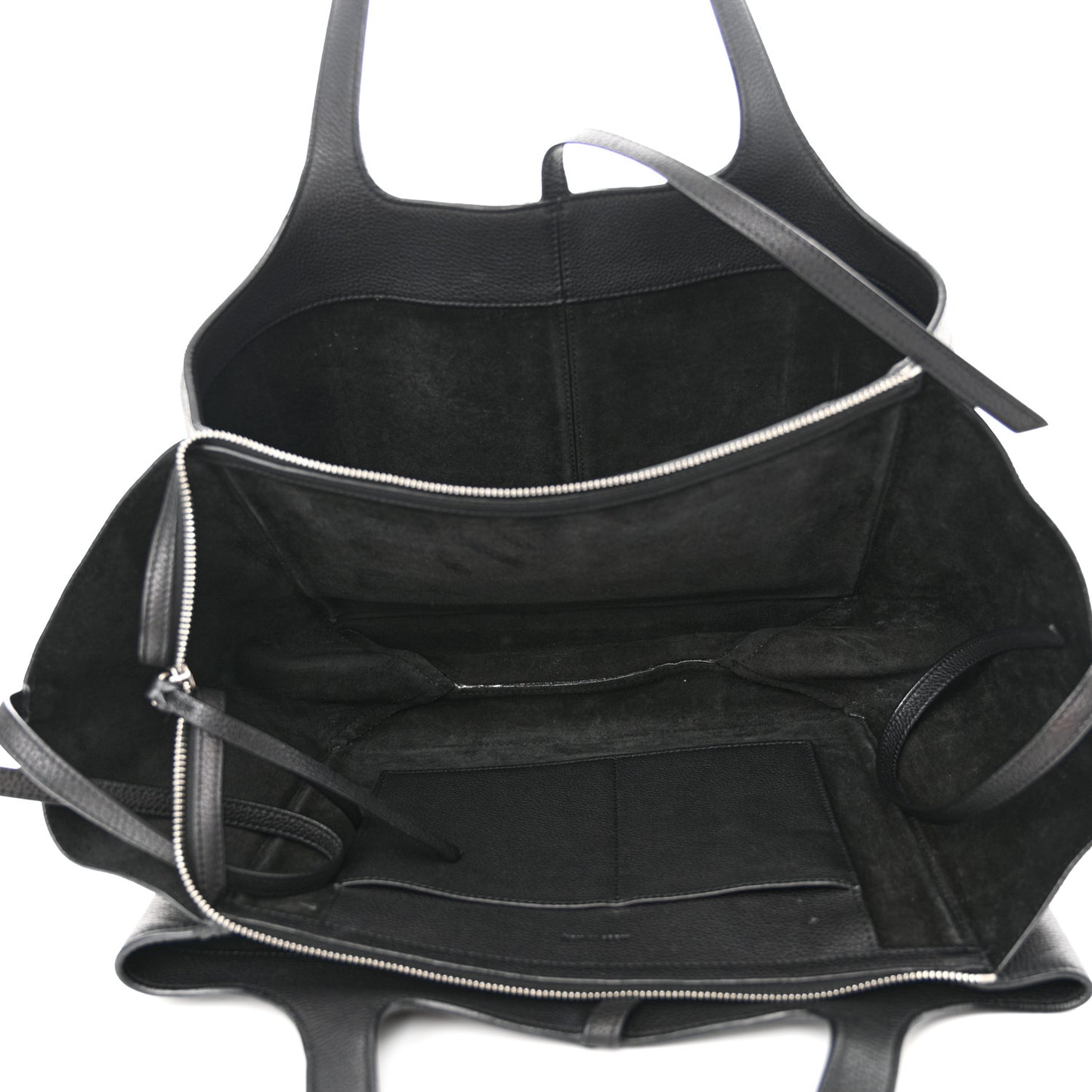 Baby Grained Calfskin Medium Tri-Fold Bag Black