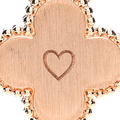 Van Cleef & Arpels 18K Rose Gold Diamond Black Onyx Vintage Alhambra Pendant Necklace 6 of 7