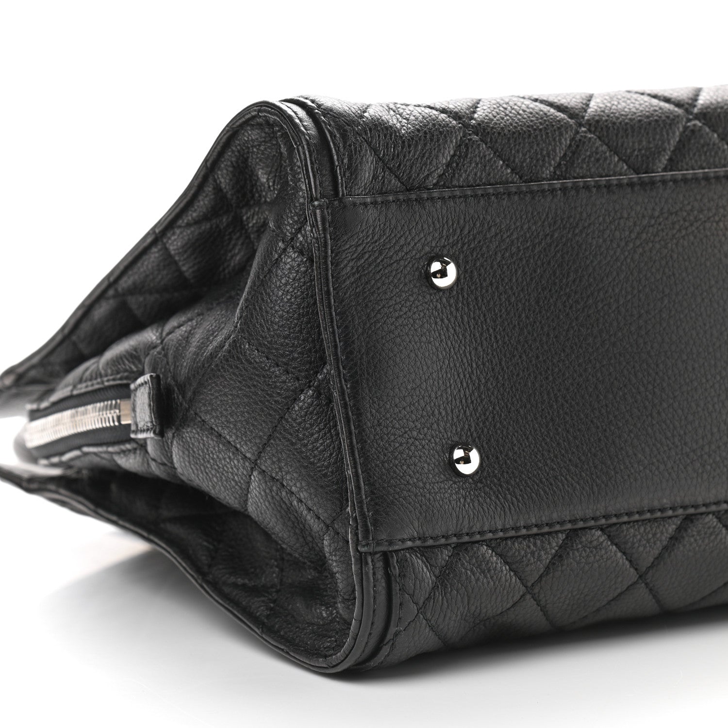 Chanel Calfskin Quilted Shopping Tote Black 4 of 8
