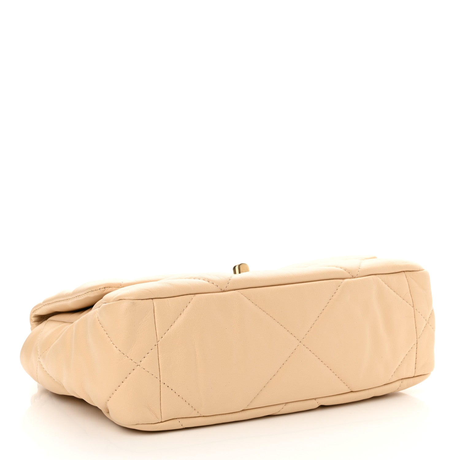 Chanel Shiny Goatskin Quilted Medium Chanel 19 Flap Beige 4 of 10