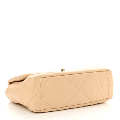 Chanel Shiny Goatskin Quilted Medium Chanel 19 Flap Beige 4 of 10