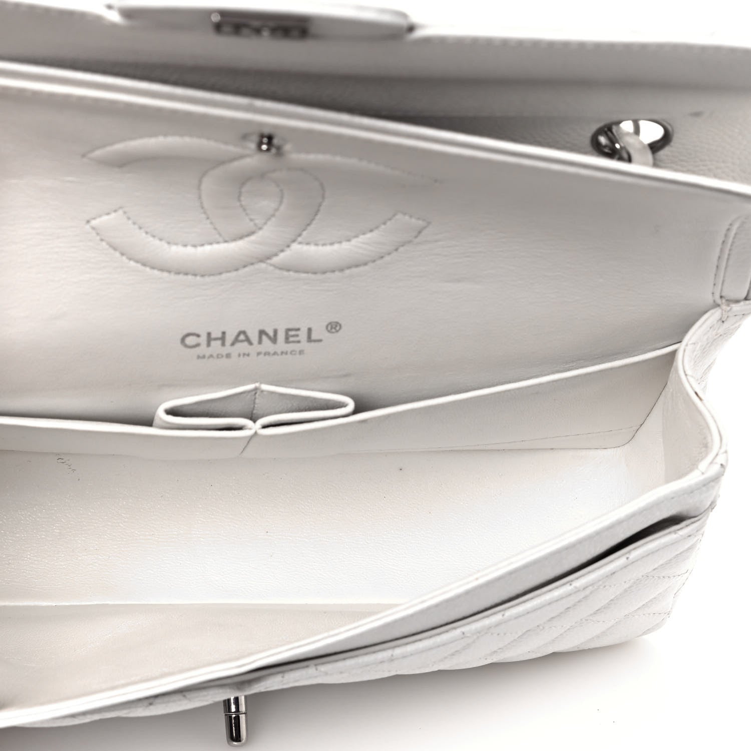 Chanel Caviar Quilted Medium Double Flap White 5 of 16