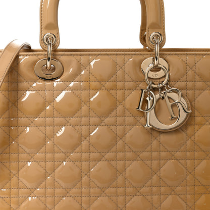 Christian Dior Patent Cannage Large Lady Dior Beige 8 of 11