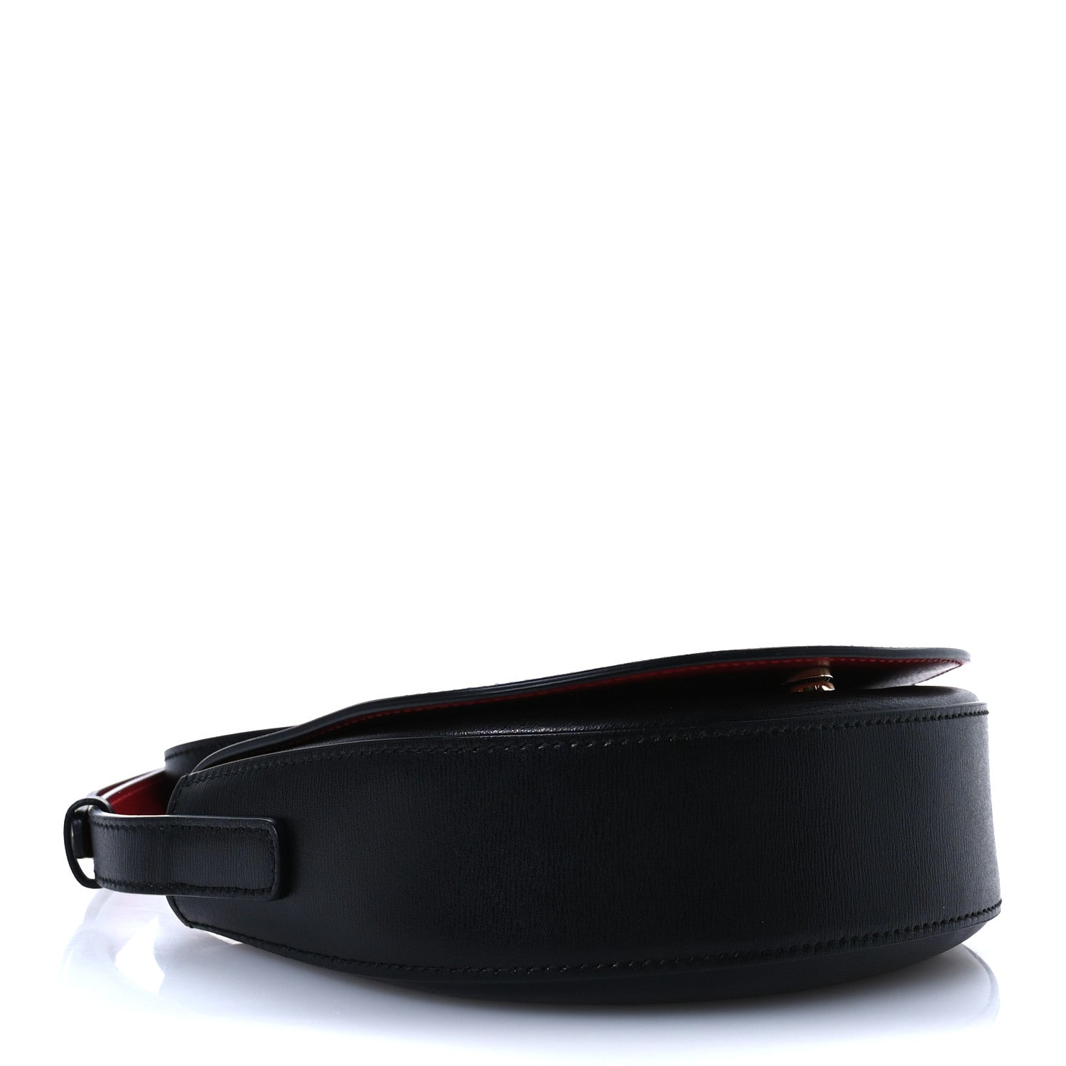 Salvatore Ferragamo Calfskin Gancio City Saddle Bag Black 3 of 8