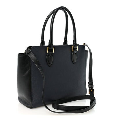 Prada Saffiano Soft Calfskin Small Zippered Tote Baltico 3 of 11