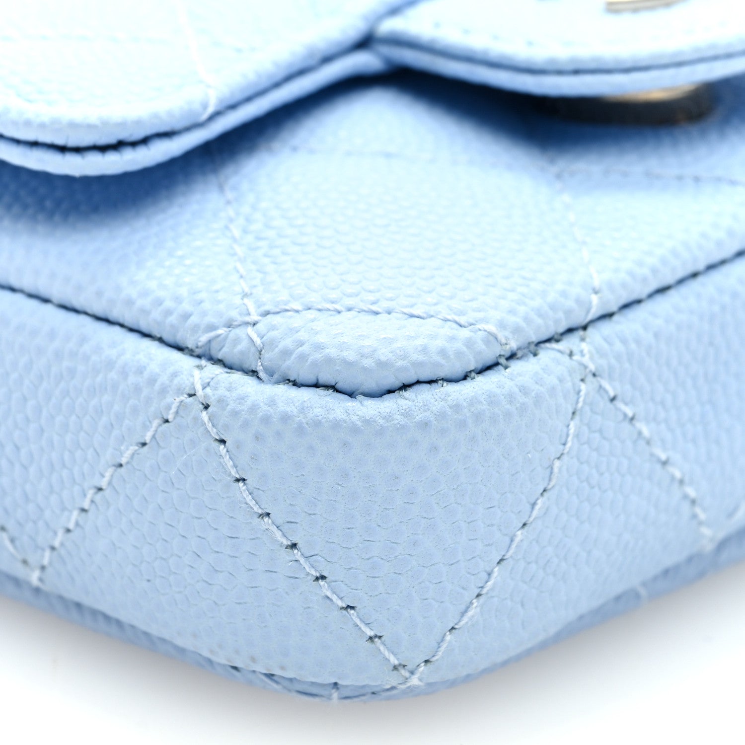 Chanel Caviar Quilted Mini Chain Belt Bag Light Blue 8 of 9