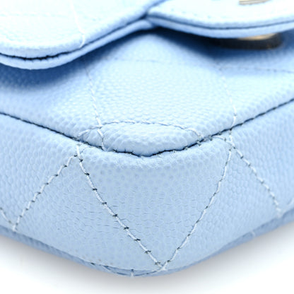 Chanel Caviar Quilted Mini Chain Belt Bag Light Blue 8 of 9