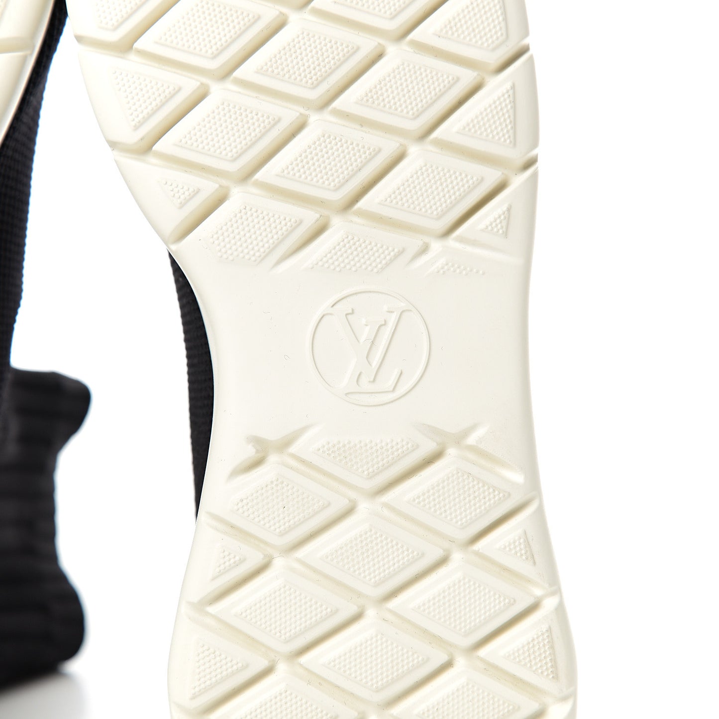 Stretch Fabric LV Black Heart Sock Sneaker 39 Black
