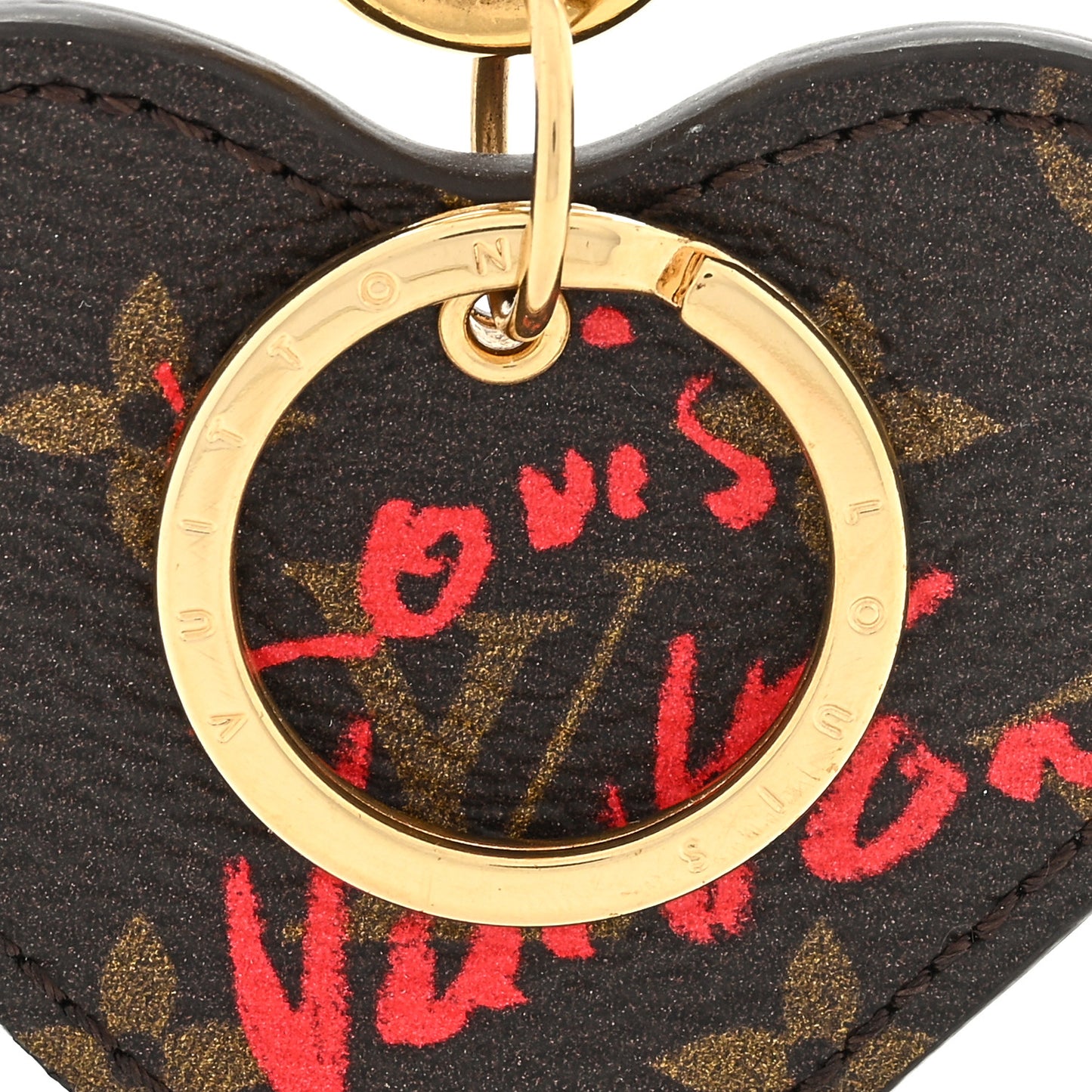 Monogram Fall In Love Heart Key Holder Bag Charm