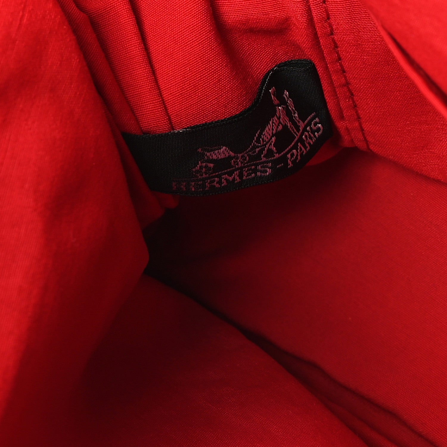 Hermes Cotton Bolide Travel Cosmetic Pouch Rouge 6 of 6