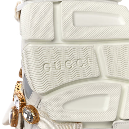 Gucci X SEGA Mesh Calfskin Suede Removable Crystals Womens Flashtrek Sneakers 38.5 Great White 9 of 15
