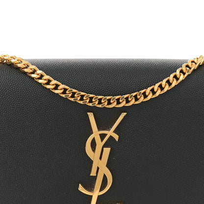 Saint Laurent Grain De Poudre Small Monogram Kate Satchel Black 8 of 11