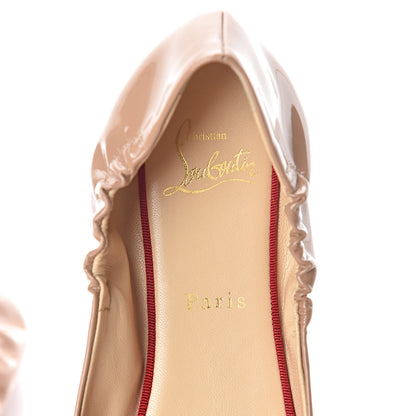 Christian Louboutin Patent Gloriana Bow Flats 40 Nude 7 of 9