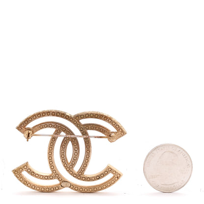 Chanel Crystal CC Brooch Gold 2 of 4
