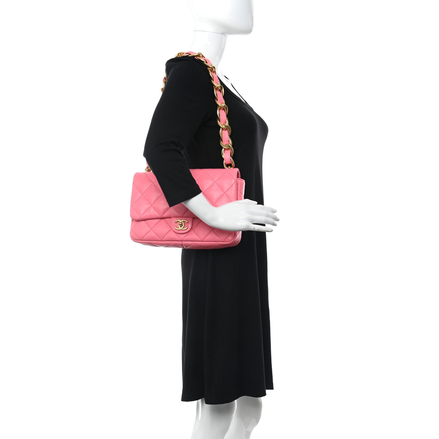 Chanel Lambskin Quilted Large CC Funky Town Flap Pink 2 of 10