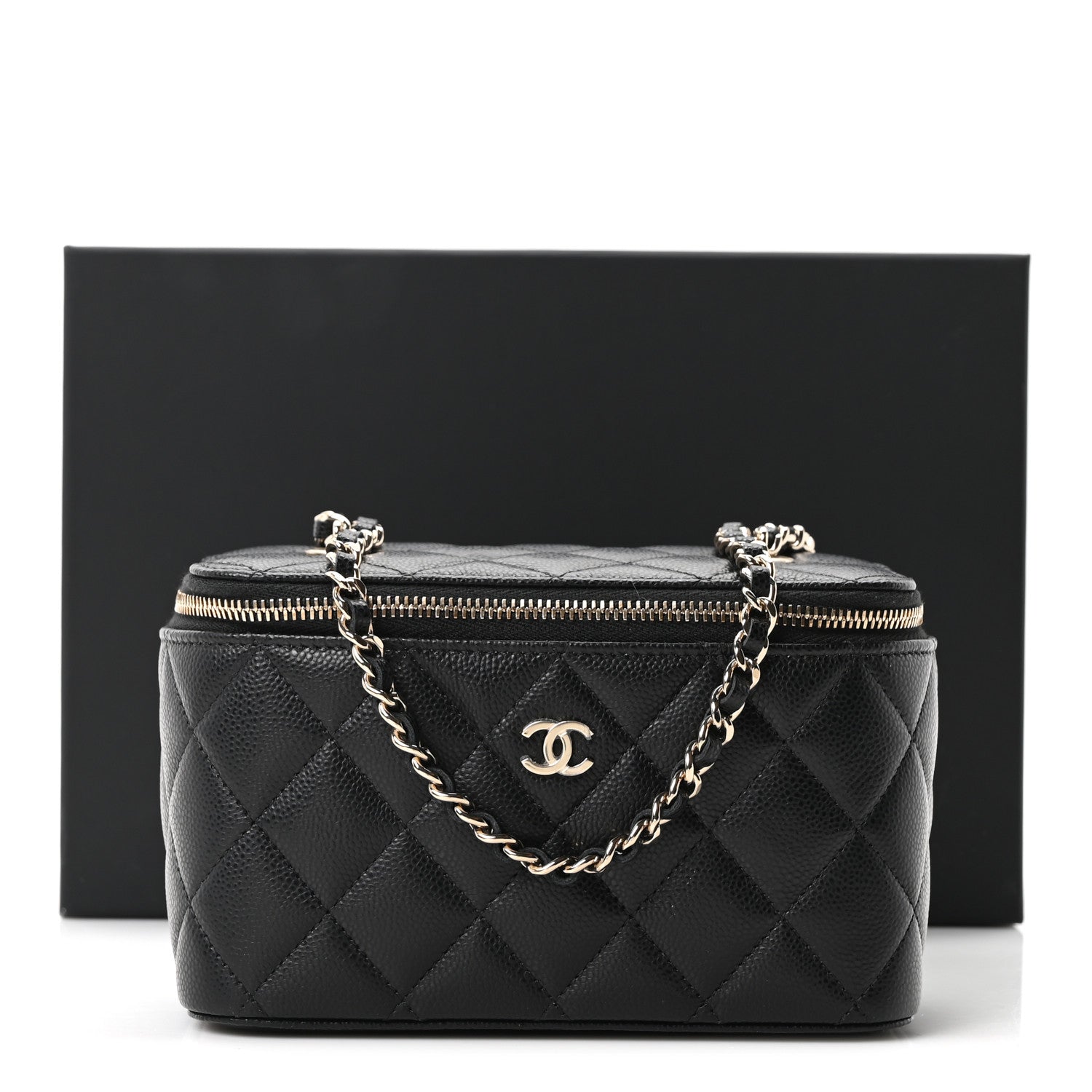 Chanel Caviar Quilted Small Vanity Case With Chain Black 11 of 11