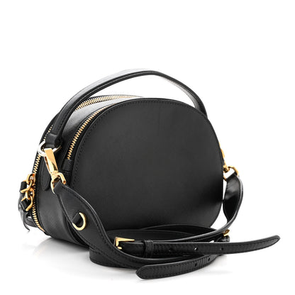 Prada Saffiano Lux Heart & Flower Odette Crossbody Black Red 3 of 10