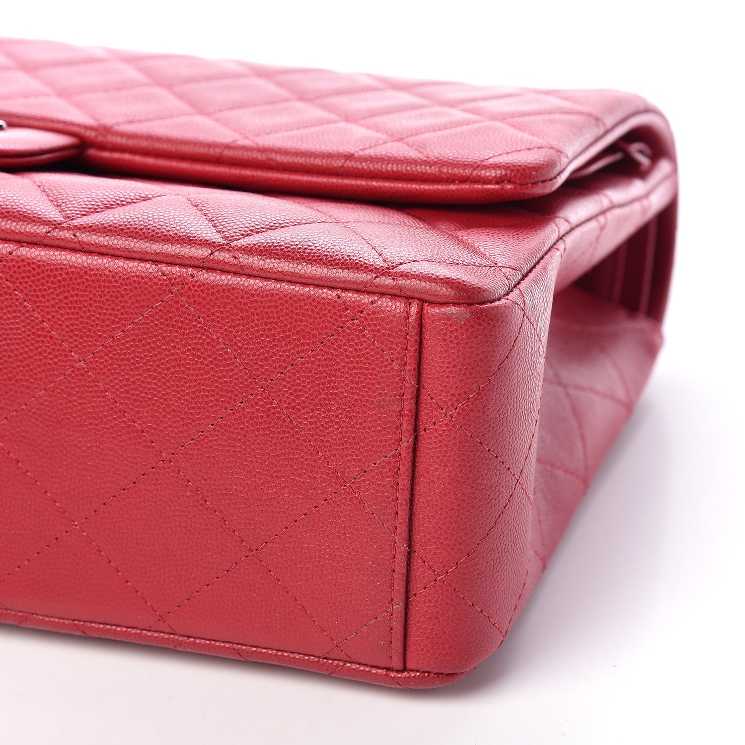 Chanel Caviar Quilted Maxi Double Flap Dark Pink 10 of 17
