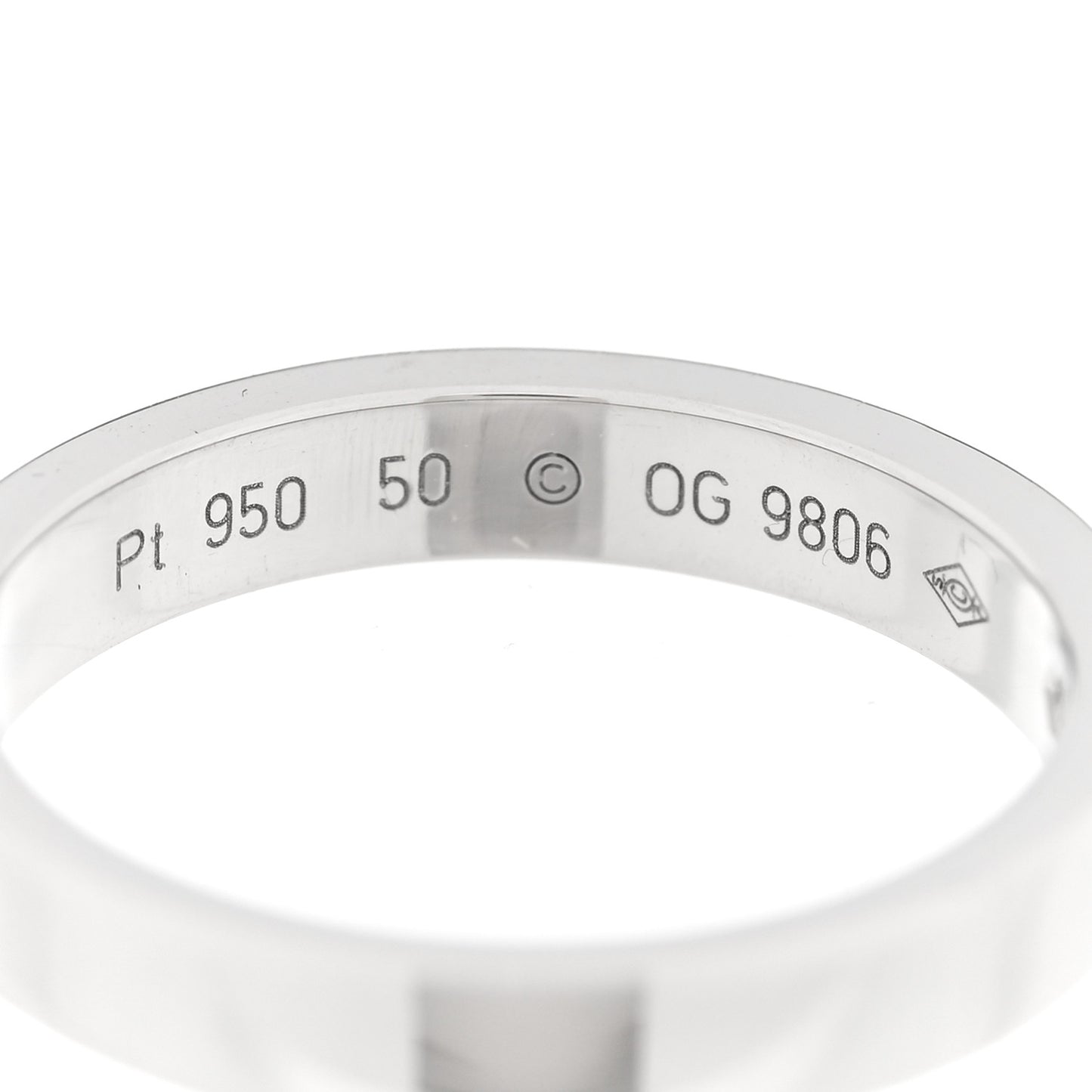 Platinum Diamond 3mm C De Cartier Wedding Band Ring 50 5.25