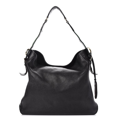 Gucci Pebbled Calfskin Medium Heritage Shoulder Bag Black 1 of 19